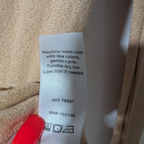 Michael Stars | Emil Long Sleeve Shine Tee In Light Gold - Picture 9 of 9